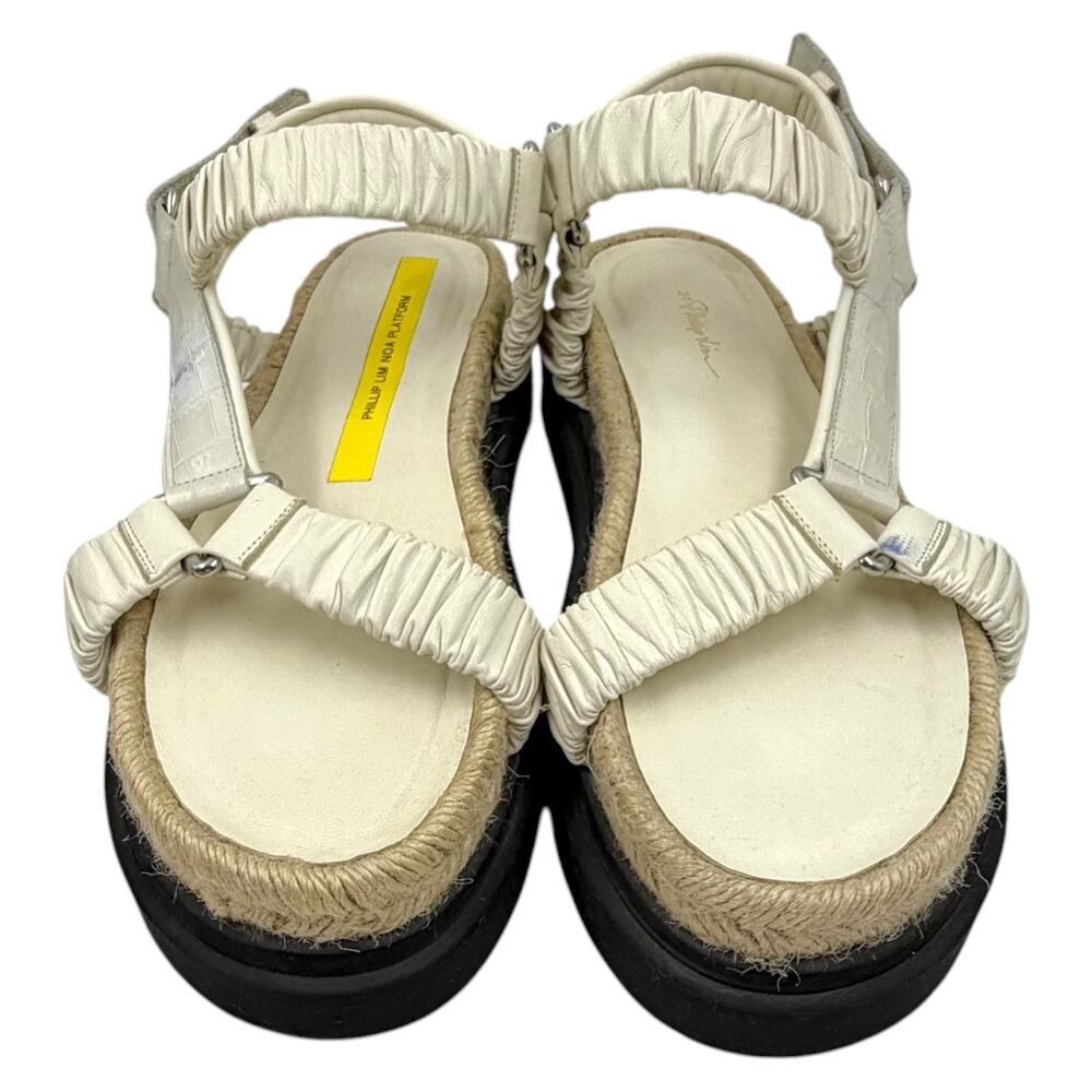 3.1 Phillip Lim Noa Platform Sandals White Leather Sz 39 US 9 Chunky Gorpcore